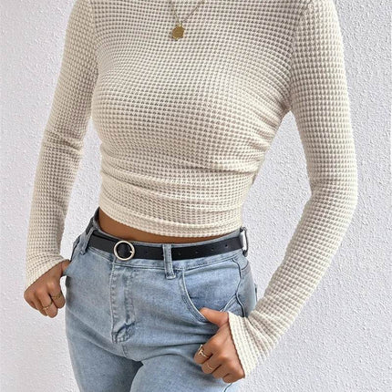 Women Long Y2K White Black Knit Crop Top - Mad Fly Essentials