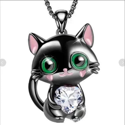 Women Love Crystal Cat Pendant Girl Gift Necklace - Necklace - LoveUFashion - Mad Fly Essentials