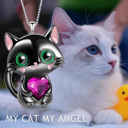 Women Love Crystal Cat Pendant Girl Gift Necklace - Necklace - LoveUFashion - Mad Fly Essentials