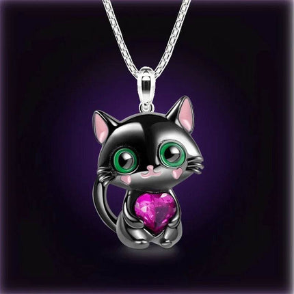 Women Love Crystal Cat Pendant Girl Gift Necklace - Necklace - LoveUFashion - Mad Fly Essentials