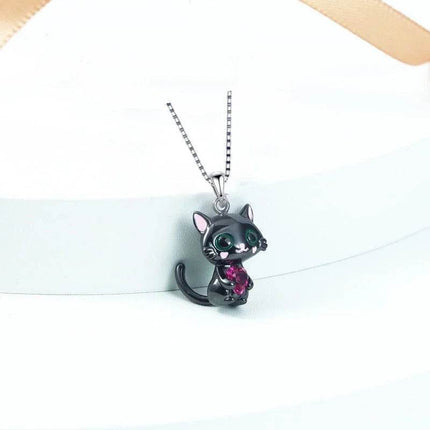 Women Love Crystal Cat Pendant Girl Gift Necklace - Necklace - LoveUFashion - Mad Fly Essentials