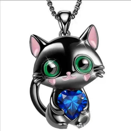 Women Love Crystal Cat Pendant Girl Gift Necklace - Necklace - LoveUFashion - Mad Fly Essentials