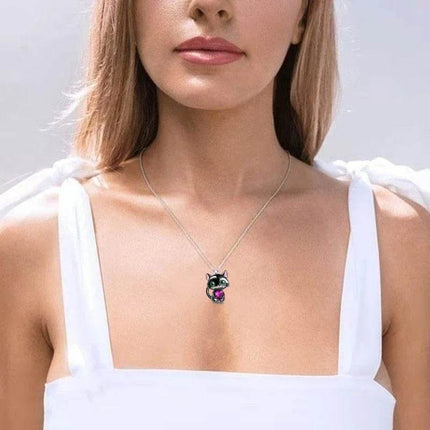 Women Love Crystal Cat Pendant Girl Gift Necklace - Necklace - LoveUFashion - Mad Fly Essentials