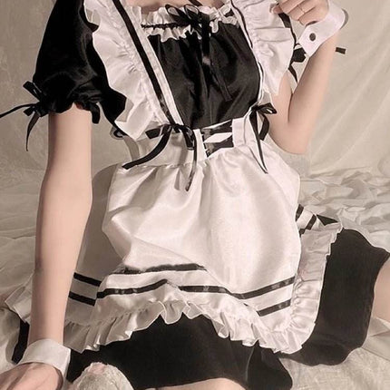 Women Low Chest Gothic Cosplay Maid Uniform Costume - Mad Fly Essentials