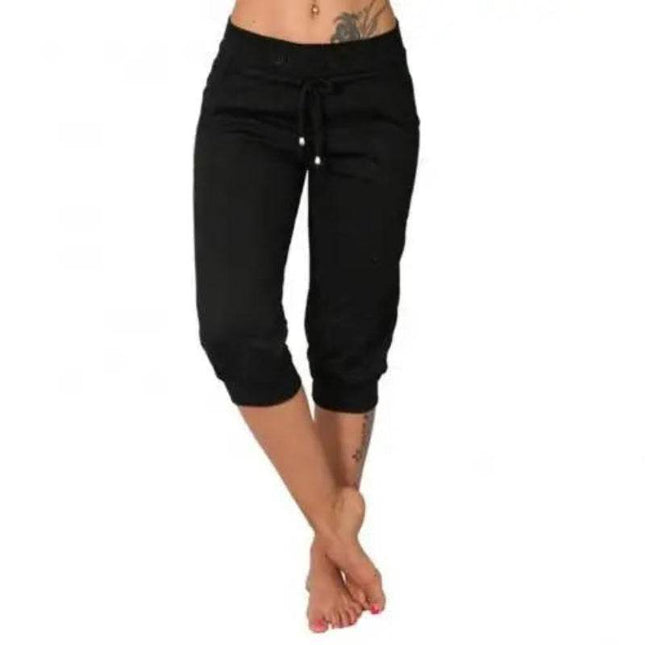 Women Low Rise Drawstring Capris Pocket Pants - Pants - MAGCOMSEN - Mad Fly Essentials