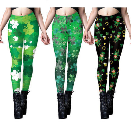 Women Lucky Shamrock High Waist Fitness Leggings - Fitness Leggings - FCCEXIO - Mad Fly Essentials