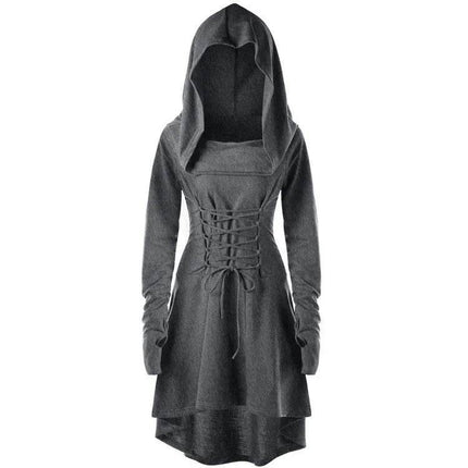 Women Medieval European Hooded Midi Party Dress - Party Dress - Costumes Plus - Mad Fly Essentials