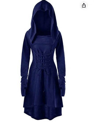 Women Medieval European Hooded Midi Party Dress - Party Dress - Costumes Plus - Mad Fly Essentials