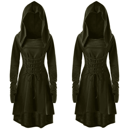 Women Medieval European Hooded Midi Party Dress - Party Dress - Costumes Plus - Mad Fly Essentials