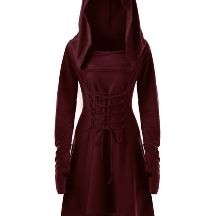 Women Medieval European Hooded Midi Party Dress - Party Dress - Costumes Plus - Mad Fly Essentials
