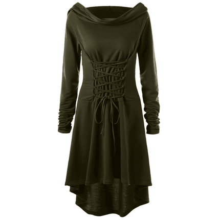 Women Medieval European Hooded Midi Party Dress - Party Dress - Costumes Plus - Mad Fly Essentials