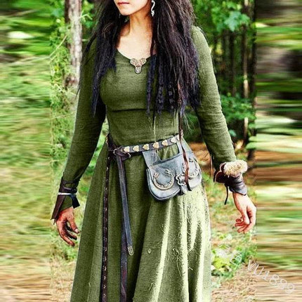 Women Medieval Viking Gothic Fairy Costume Dress - Costume Dress - Retro Dress - Mad Fly Essentials