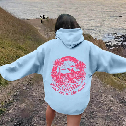 Women Meet at Beach Graphic Hoodies - Mad Fly Essentials