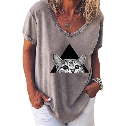 Women Moon Cat Animal 3D Summer Shirt - Shirt - Animal Elements - Mad Fly Essentials
