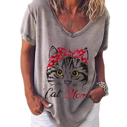 Women Moon Cat Animal 3D Summer Shirt - Shirt - Animal Elements - Mad Fly Essentials