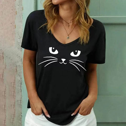 Women Moon Cat Animal 3D Summer Shirt - Shirt - Animal Elements - Mad Fly Essentials