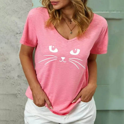 Women Moon Cat Animal 3D Summer Shirts - Mad Fly Essentials