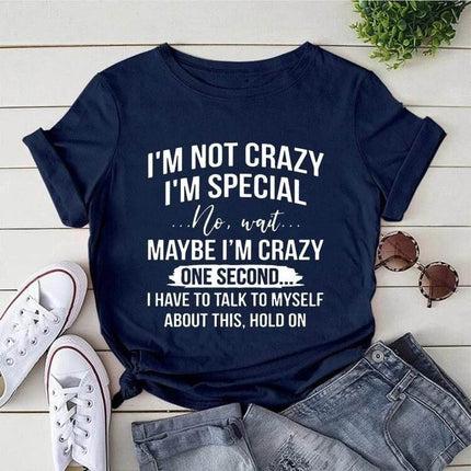 Women Not Crazy Funny Short Casual Shirt - Shirt - Sister Linda - Mad Fly Essentials