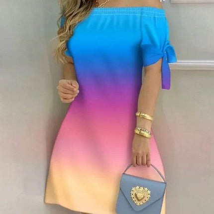 Women Off Shoulder Black Paint Splash Mini Dress - Mini Dress - Owner Girl - Mad Fly Essentials