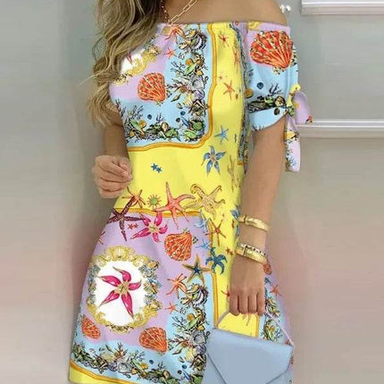 Women Off Shoulder Black Paint Splash Mini Dress - Mini Dress - Owner Girl - Mad Fly Essentials