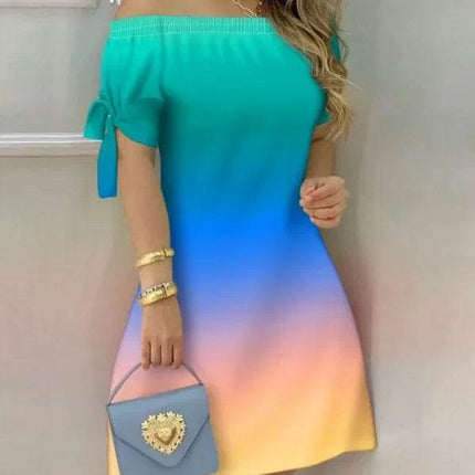 Women Off Shoulder Black Paint Splash Mini Dress - Mini Dress - Owner Girl - Mad Fly Essentials