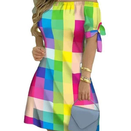 Women Off Shoulder Black Paint Splash Mini Dress - Mini Dress - Owner Girl - Mad Fly Essentials