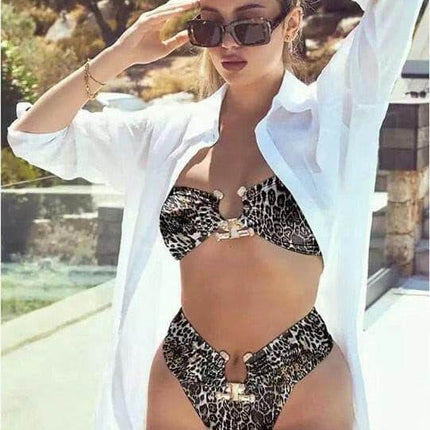 Women Off - Shoulder High - Cut Black Bikini Set - Bikini Set - Fitness Essentials - Mad Fly Essentials