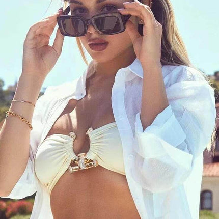 Women Off - Shoulder High - Cut Black Bikini Set - Bikini Set - Fitness Essentials - Mad Fly Essentials