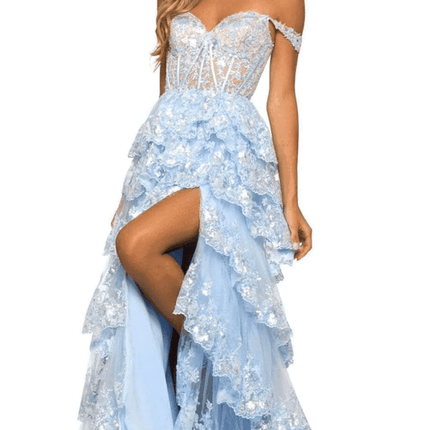 Women Blue Satin Prom Maxi Dress - Mad Fly Essentials