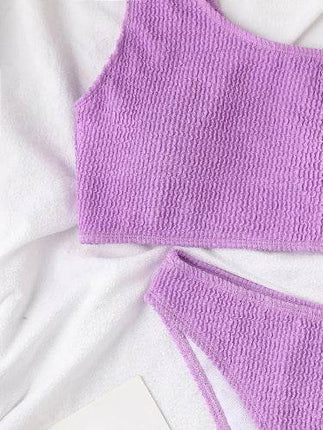 Women One Shoulder Solid Brazilian Bikini Set - Bikini Set - Beach Fellow - Mad Fly Essentials