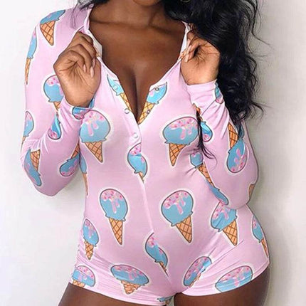 Women Onesies Short Ice-cream Pink Romper - Mad Fly Essentials
