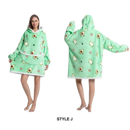Women Oversized Animal Avocado Blanket Hoodies - Hoodies - Juice Mate - Mad Fly Essentials