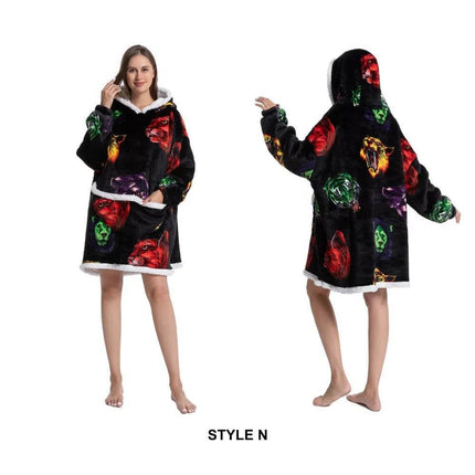 Women Oversized Animal Avocado Blanket Hoodies - Hoodies - Juice Mate - Mad Fly Essentials