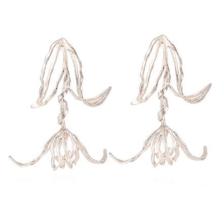 Women Oversized Hollow Tulip Dangle Earrings - Earrings - Fashionsnoops - Mad Fly Essentials