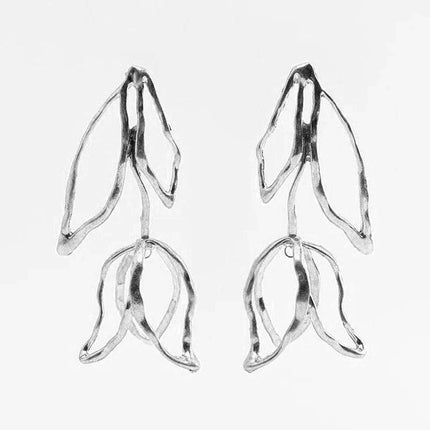 Women Oversized Hollow Tulip Dangle Earrings - Earrings - Fashionsnoops - Mad Fly Essentials