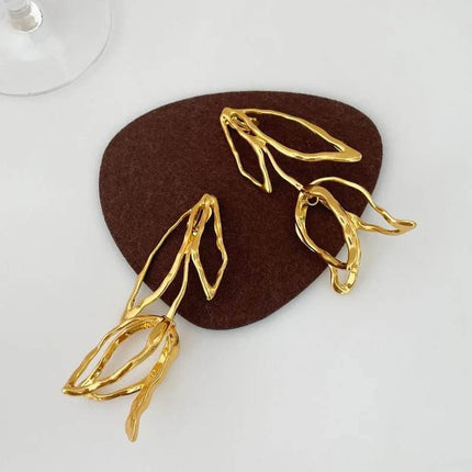 Women Oversized Hollow Tulip Dangle Earrings - Earrings - Fashionsnoops - Mad Fly Essentials