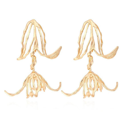 Women Oversized Hollow Tulip Dangle Earrings - Earrings - Fashionsnoops - Mad Fly Essentials