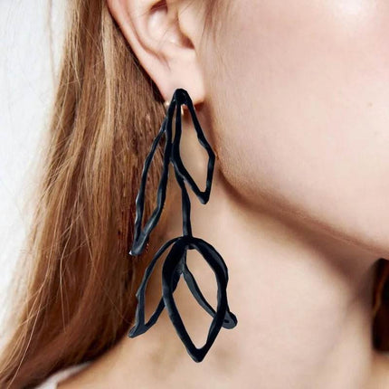 Women Oversized Hollow Tulip Dangle Earrings - Earrings - Fashionsnoops - Mad Fly Essentials