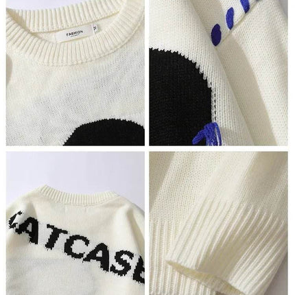 Women Oversized Retro Gothic Pullover Sweater - Sweater - EANALEN - Mad Fly Essentials