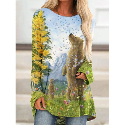 Women Owl Casual Long Winter Shirt - Shirt - Animal Unicorn - Mad Fly Essentials