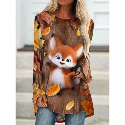 Women Owl Casual Long Winter Shirt - Shirt - Animal Unicorn - Mad Fly Essentials