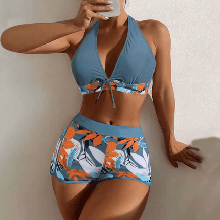 Women Paneled Floral 2pc Tankini Set - Tankini Set - Stefani Lee - Mad Fly Essentials