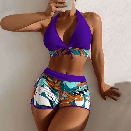 Women Paneled Floral 2pc Tankini Set - Mad Fly Essentials