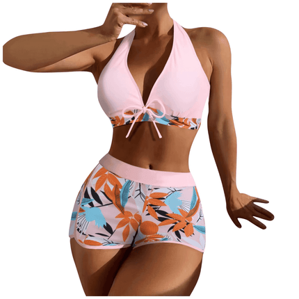 Women Paneled Floral 2pc Tankini Set - Tankini Set - Stefani Lee - Mad Fly Essentials