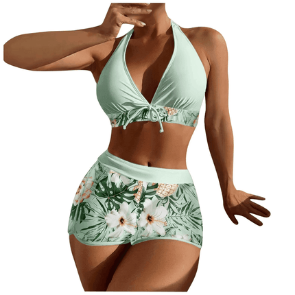 Women Paneled Floral 2pc Tankini Set - Tankini Set - Stefani Lee - Mad Fly Essentials