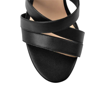 Women Patchwork Cross Strap Gladiator Pump High Heels - High Heels - onlymaker - Mad Fly Essentials