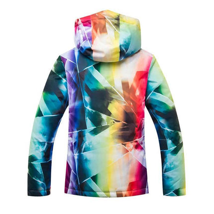 Women Pink Blue Marble Ski Jacket - Jacket - ARCTIC QUEEN - Mad Fly Essentials