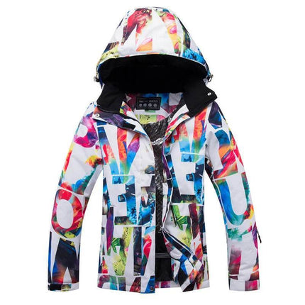 Women Pink Blue Marble Ski Jacket - Jacket - ARCTIC QUEEN - Mad Fly Essentials