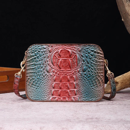 Women Pink Embossed Crocodile Satchel Purse Handbag - Handbag - Miescher Kora - Mad Fly Essentials