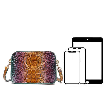 Women Pink Embossed Crocodile Satchel Purse Handbag - Handbag - Miescher Kora - Mad Fly Essentials